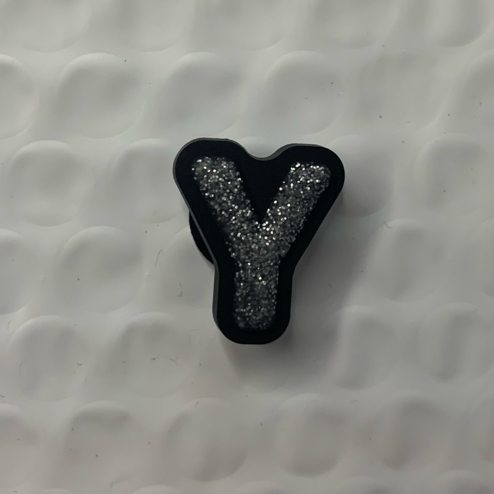 Letter Y glitter Croc Charm